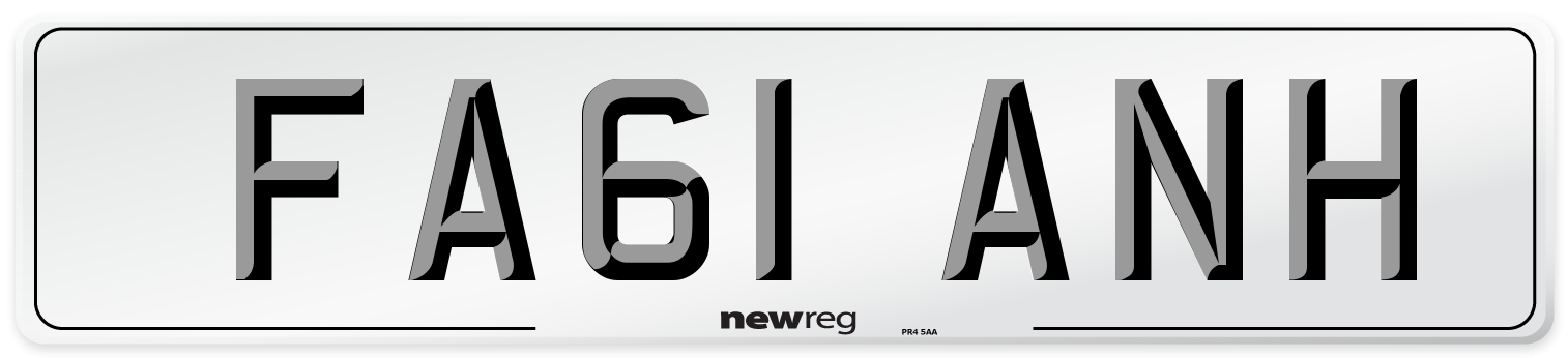 FA61 ANH Number Plate from New Reg